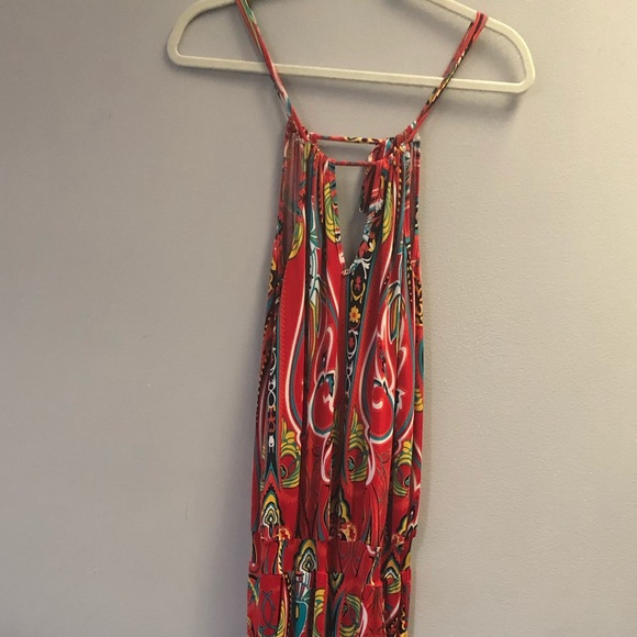 Orange Paisley Jumpsuit - Picture 2 of 5